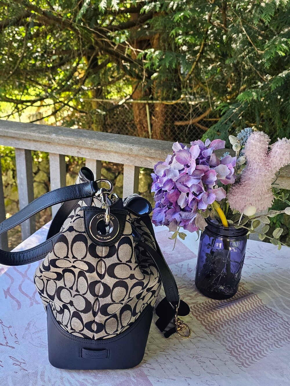 Authentic Coach Hadley Limited Signature Bag Black & Grey - Picture 11 of 12